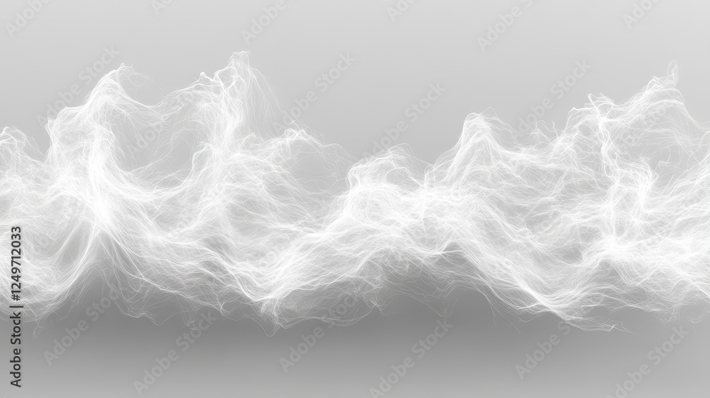 Wall mural White energy waves flow, grey background, abstract design, website banner