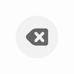 delete typed text icon sign vector