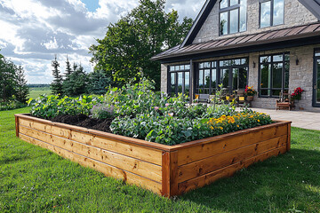 Fototapeta premium diy raised planter box