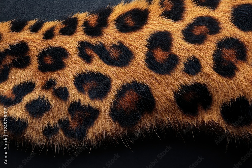 Poster close-up of a leopard's fur showcasing its distinctive pattern.