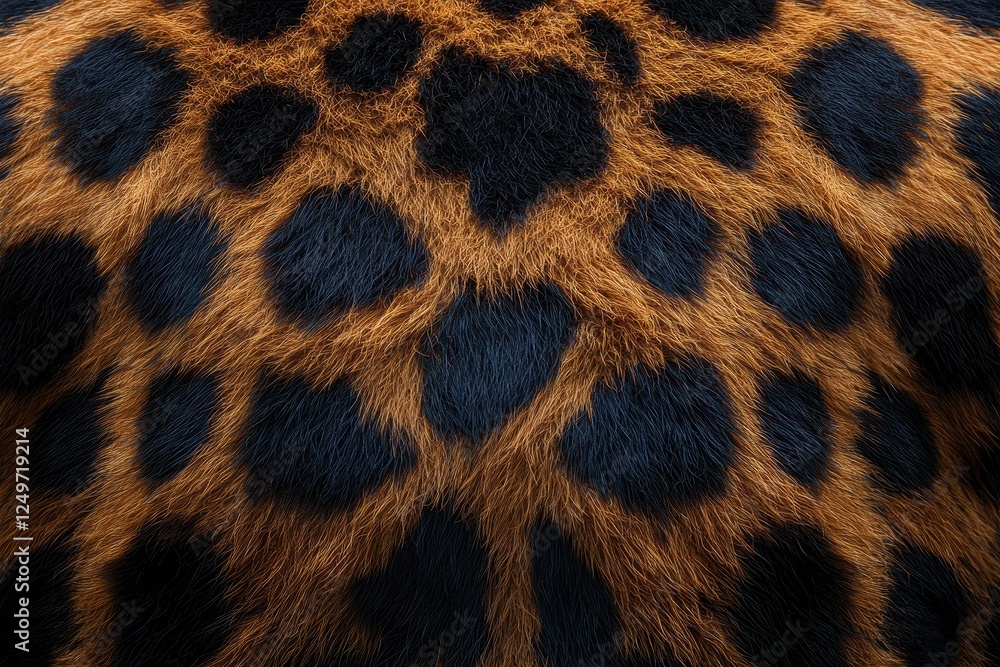 Poster close-up of leopard fur showcasing its distinctive pattern and texture.