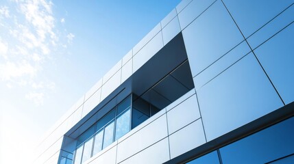 Modern Architectural Building Facade with Windows and Sky