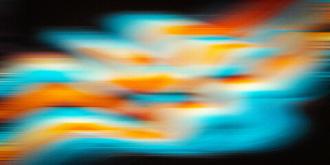 Vibrant abstract motion blur with dynamic blue and orange light streaks