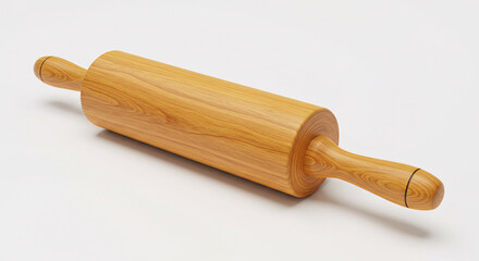 wooden rolling pin isolated