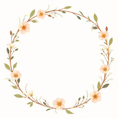 Fototapeta premium Beautiful flower branch wreath frame