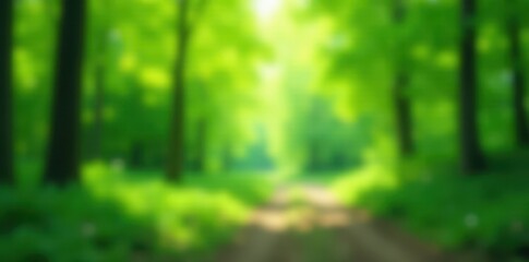 Obraz premium Abstract green bokeh, defocused natural scene, pattern, visual