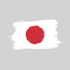 Flag of the Japan in brush shape frame.eps