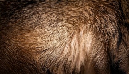 Detailed texture of brown fur on a wild animal captured during golden hour