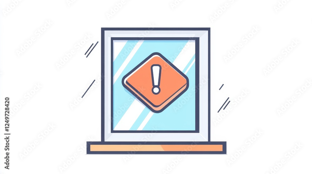 Poster alert window vector line icon isolated on white background. alert window line icon for infographic, 
