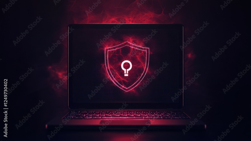Poster alert laptop cyber attack icon. simple color illustration elements of hacks icons for ui and ux, web