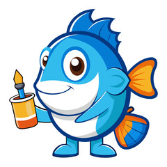 Discus Fish Vector Illustration &ndash; Cartoon, Clipart & Line Art Design on White Background, High-quality discus fish vector illustration in cartoon, clipart, and line art styles on a white background.