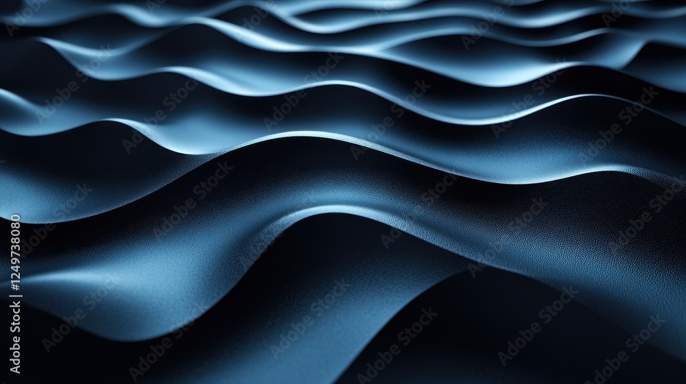 Poster abstract blue wave pattern background, design texture
