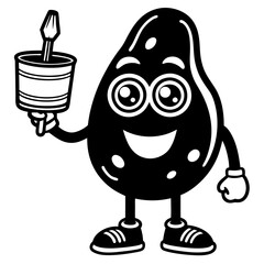 Sweet Potato Vegetable Vector Illustration, Cartoon, Clipart, and Line Art Design,  Sweet potato vegetable vector illustration, clipart, and line art design on a white background.