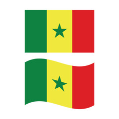 Set Of Flag Of Senegal Vector Design.