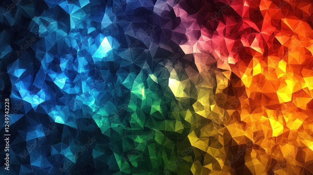 Poster colorful abstract triangle background; website design