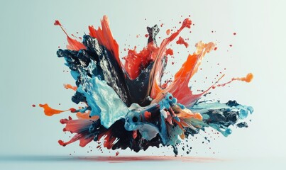 Abstract splash of vibrant colors resembling an artistic explosion, blending bold tones and delicate textures.