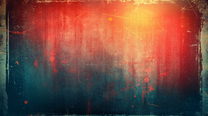 Obraz premium A vintage distressed photo with light leaks, film grain, and texture overlay. Features dust, scratches, and a vignette border for a retro, analog grunge look with space for captions or messaging