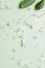 Bubbles and Greenery:  A minimalist composition of delicate bubbles, nestled amongst lush green leaves, evokes a sense of tranquility and natural beauty.