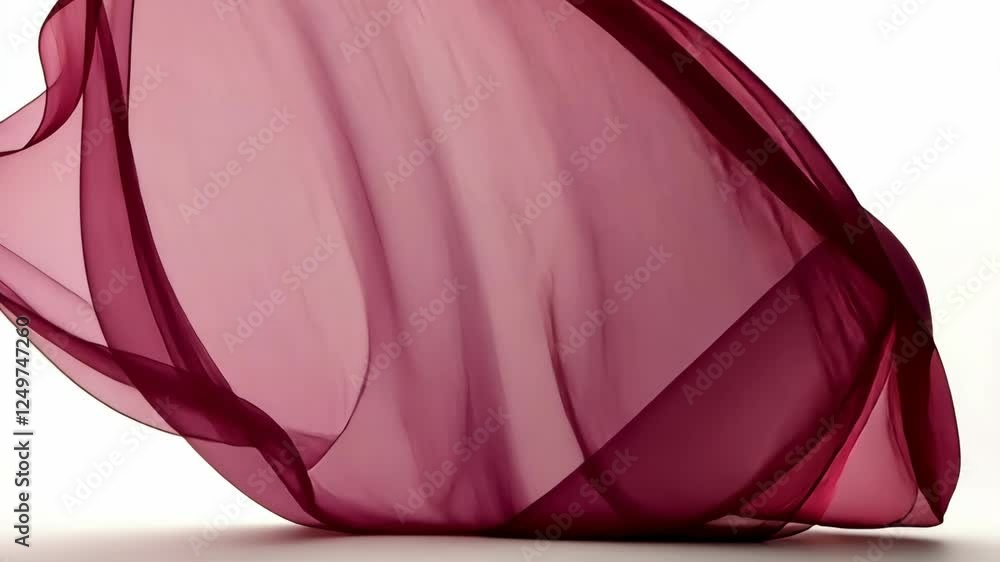 Poster soft fabric gracefully flowing in the air with gentle curves and rich color creating an artistic dis