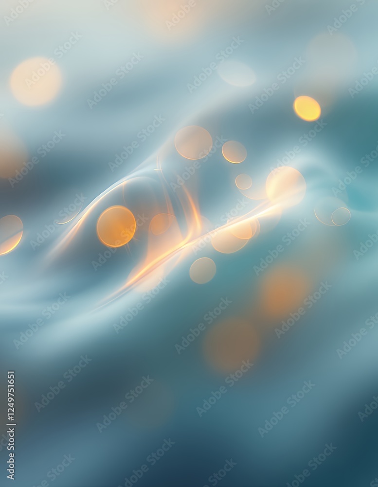 Poster abstract wave with bokeh lights creating a dreamlike and calming atmosphere