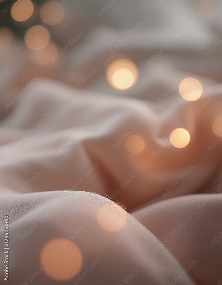 Poster soft fabric texture with bokeh lights background for festive mood