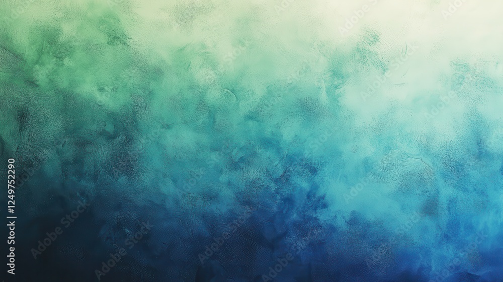 Poster Teal and green abstract cloudscape; background texture; design