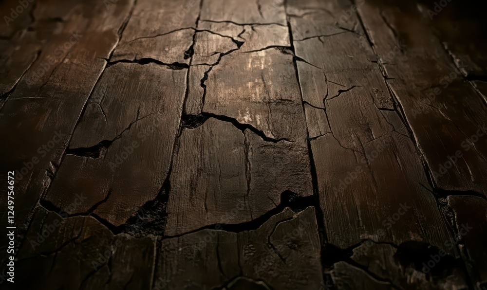 Poster rustic wooden background with a cracked surface and rich textures, shadows adding depth and intrigue
