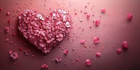 Obraz premium Air Balloons of heart shaped foil on pastel pink background. Love concept. Holiday celebration. Valentine's Day or wedding bachelorette party decoration. Metallic balloon