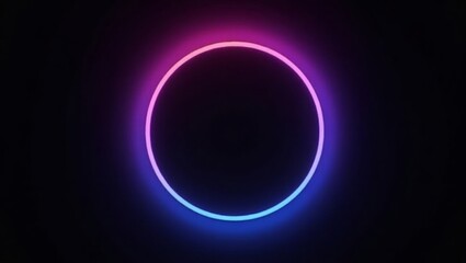 Obraz premium Vibrant neon circle on black background