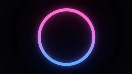 Obraz premium Vibrant neon gradient circle on black background