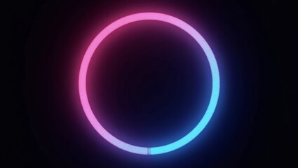 Vibrant neon ring on black