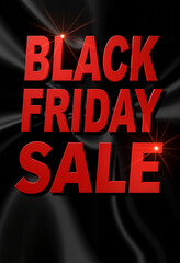 Bold Black Friday sale announcement with striking red letters, excitement