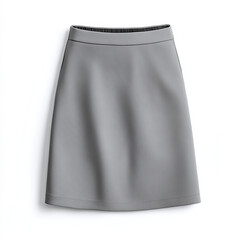 Gray casual skirt mockup isolated on white background for brand presentation.