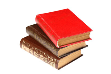 Old books isolated on white background