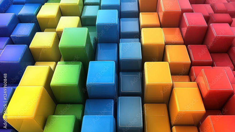Poster colorful cube wave abstract background