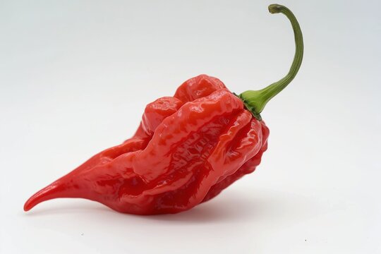 Spicy Ghost Pepper Close-Up with Solid Background