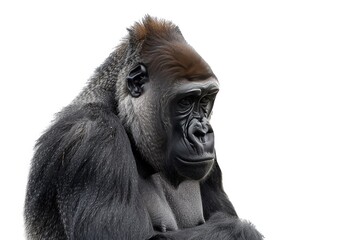 Fototapeta premium Majestic Gorilla Close-Up Isolated on Solid Background