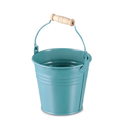 Blue bucket isolated on white background