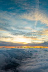 Nebelmeer Südföhn Sonnenuntergang Hochschwab Gebiet Alpen