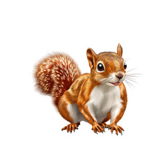 Adorable Red Squirrel Illustration - Cute Rodent in Cartoon Style