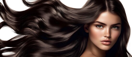 Obraz premium Beautiful woman with voluminous curly hairstyle,suitable for advertising hair care products,beauty salon marketing materials,fashion blog posts,editorial articles in magazines dedicated to health,beau