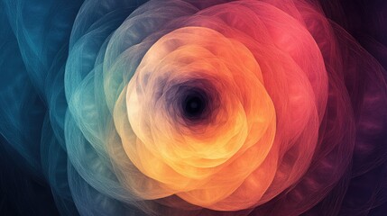 Naklejka premium Abstract Color Blend with Dark Central Shape in Soft Pastel Tones
