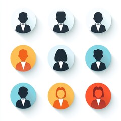 Fototapeta premium Comprehensive Set of HRM Icons in Flat Design Style for Modern Business Applications