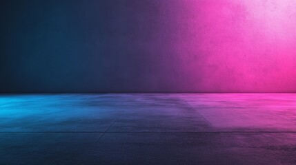 Neon-lit floor and wall; vibrant background; design template