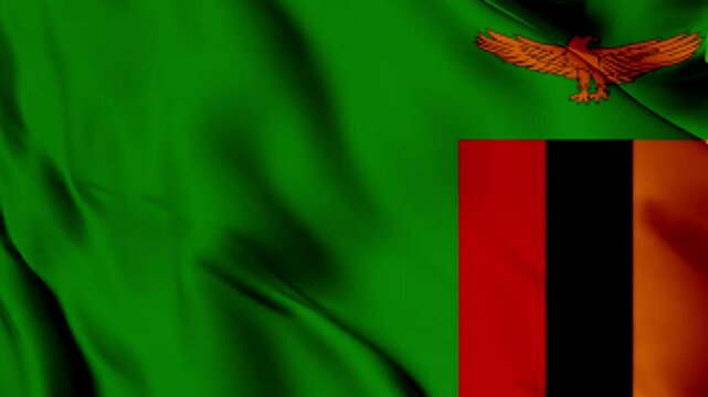 Zambia flag waving 4k video 
