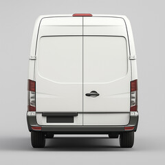 blank white sprinter van isolated on white for design mock up