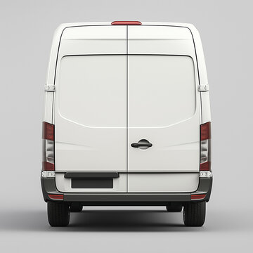 blank white sprinter van isolated on white for design mock up
