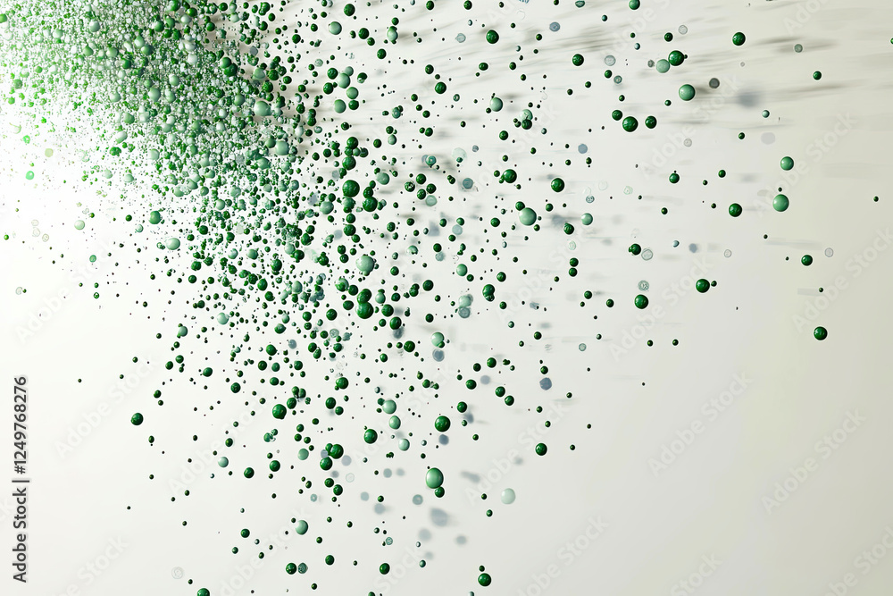 Poster abstract tea droplets forming an artistic pattern on a blank background