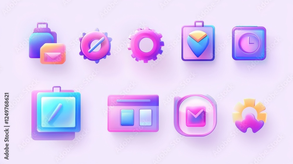 Poster task management and productivity icons set. workflow organization and optimization scheme. agile pro