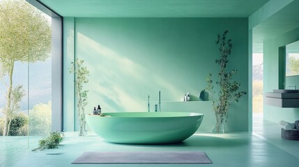 Shift from sea green to mint green, refreshing and clean